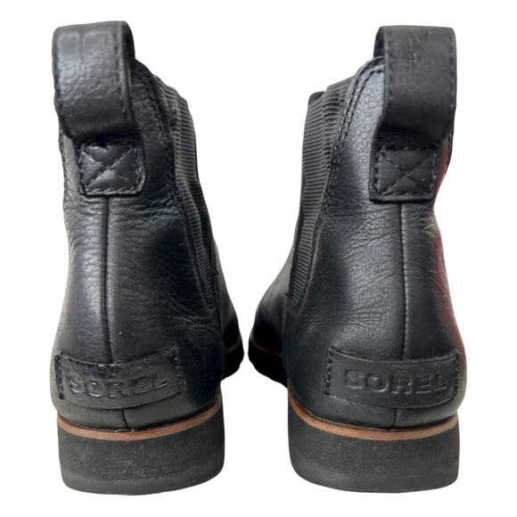 SOREL Harlow Chelsea Waterproof Leather Ankle Booties in Black Women’s 7.5 - Picture 5 of 13